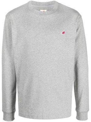 New Balance logo-patch sweatshirt - Grey