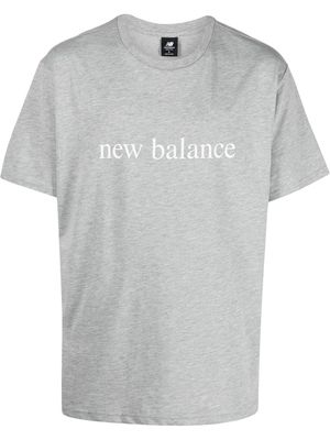 New Balance logo-print cotton-blend T-Shirt - Grey