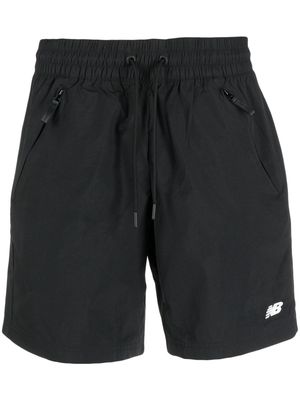 New Balance logo-print drawstring running shorts - Black