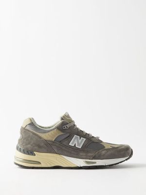 New Balance - Made In Uk 991 Suede And Mesh Trainers - Mens - Grey