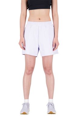New Balance Nature State High Waist Cotton Blend French Terry Shorts in Libra