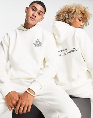 New Balance Unisex Members Club hoodie in ecru-White
