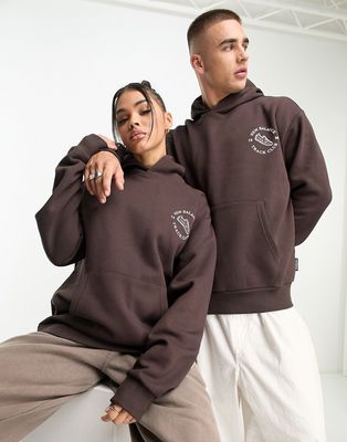 New Balance Unisex Runners Club hoodie in brown - Exclusive to ASOS-Black