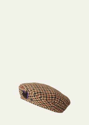 New Billy Houndstooth Wool-Blend Beret