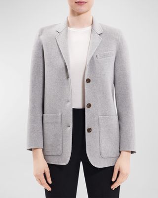New Divide Wool-Cashmere Elbow-Patch Jacket