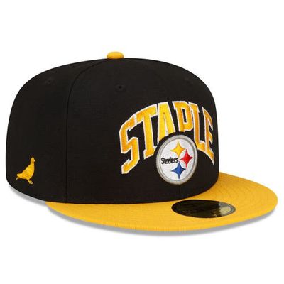New Era x Staple Men's New Era Black/Gold Pittsburgh Steelers NFL x Staple Collection 59FIFTY Fitted Hat