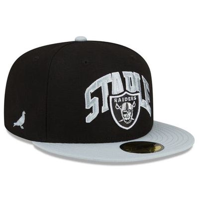 New Era x Staple Men's New Era Black/Gray Las Vegas Raiders NFL x Staple Collection 59FIFTY Fitted Hat
