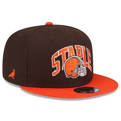 New Era x Staple Men's New Era Brown/Orange Cleveland Browns NFL x Staple Collection 9FIFTY Snapback Adjustable Hat