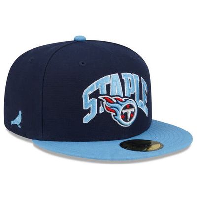 New Era x Staple Men's New Era Navy/Light Blue Tennessee Titans NFL x Staple Collection 59FIFTY Fitted Hat