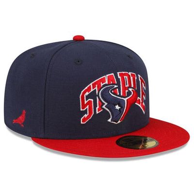 New Era x Staple Men's New Era Navy/Red Houston Texans NFL x Staple Collection 59FIFTY Fitted Hat