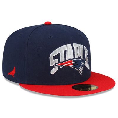 New Era x Staple Men's New Era Navy/Red New England Patriots NFL x Staple Collection 59FIFTY Fitted Hat