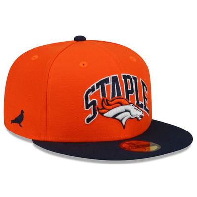 New Era x Staple Men's New Era Orange/Navy Denver Broncos NFL x Staple Collection 59FIFTY Fitted Hat
