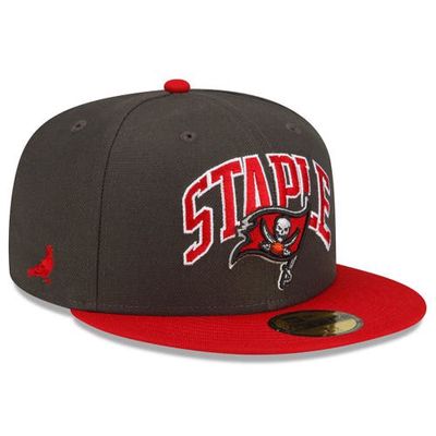 New Era x Staple Men's New Era Pewter/Red Tampa Bay Buccaneers NFL x Staple Collection 59FIFTY Fitted Hat