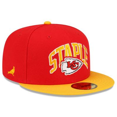 New Era x Staple Men's New Era Red/Gold Kansas City Chiefs NFL x Staple Collection 59FIFTY Fitted Hat