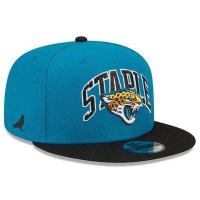 New Era x Staple Men's New Era Teal/Black Jacksonville Jaguars NFL x Staple Collection 9FIFTY Snapback Adjustable Hat