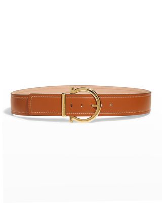 New Gancio Singolo Leather Belt
