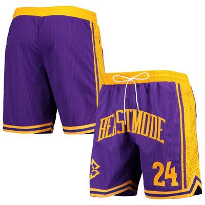 New Jersey Sets Men's Purple/Gold Beast Mode 24 Basketball Shorts