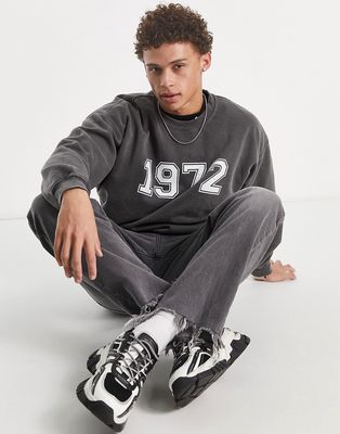 New Look 1972 sweatshirt in dark gray