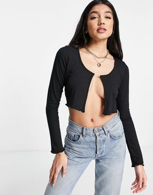 New Look 90s cropped cardigan with crystal detail in black