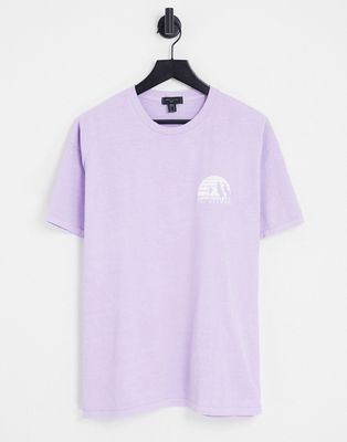 New Look aspen chest print T-shirt in purple