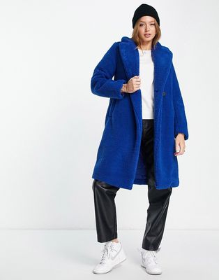 New Look borg coat in blue