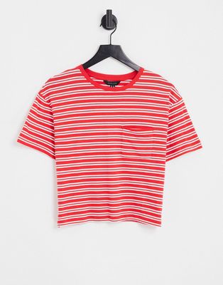 New Look boxy tee in red stripe