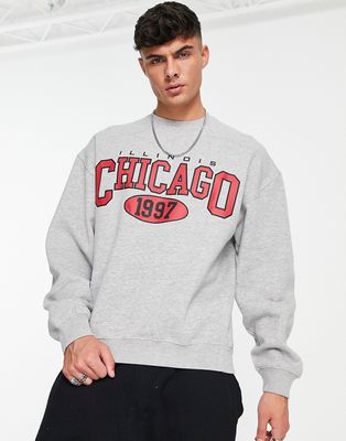 New Look chicago sweatshirt in gray