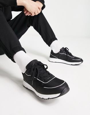 New Look chunky paneled sneakers in black