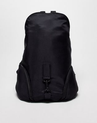 New Look clip front backpack in black