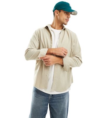 New Look cord shirt in stone-Neutral