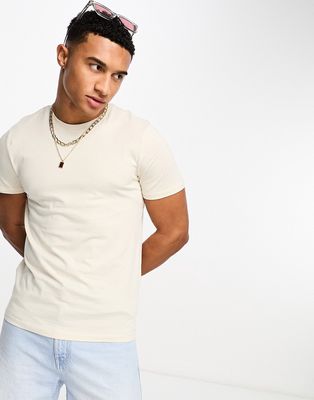 New Look crew neck t-shirt in off white