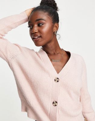New Look cropped cardigan in light pink
