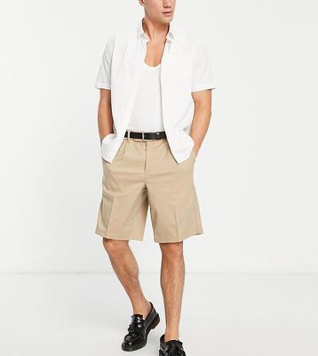 New Look dressy suit shorts in beige-Neutral