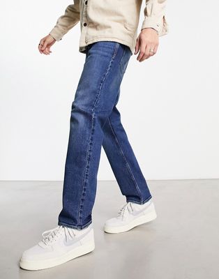 New Look emmett slim rigid jeans in dark blue