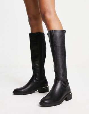 New Look flat riding boots in black