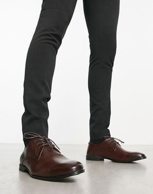 New Look lace up derby shoe in dark brown