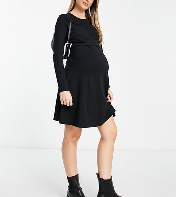New Look Maternity nursing skater dress in black