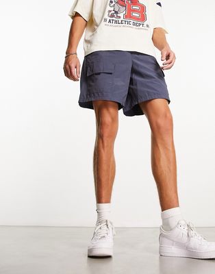 New Look multi pocket shorts in dark blue
