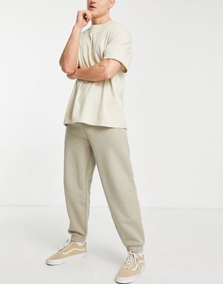 New Look oversized sweatpants in stone-Neutral