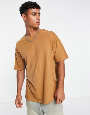 New Look oversized T-shirt in tan-Neutral