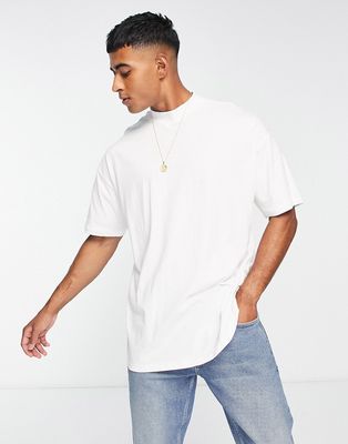 New Look oversized turtle neck t-shirt in white-Black