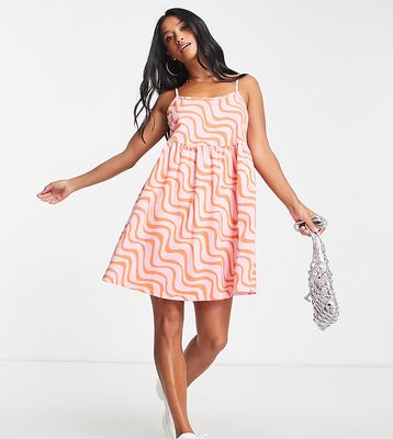 New Look Petite strappy sundress in pink stripe