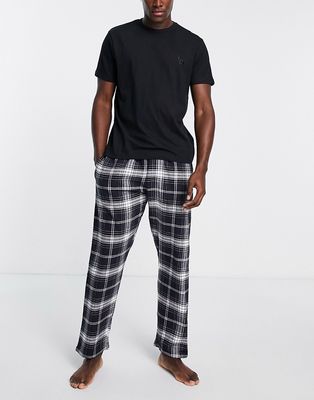 New Look plaid pajama set in dark gray