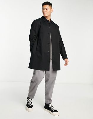 New Look plain overcoat in black