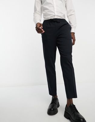 New Look pull on smart pants in navy