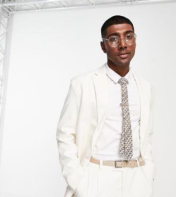 New Look relaxed fit suit jacket in off white