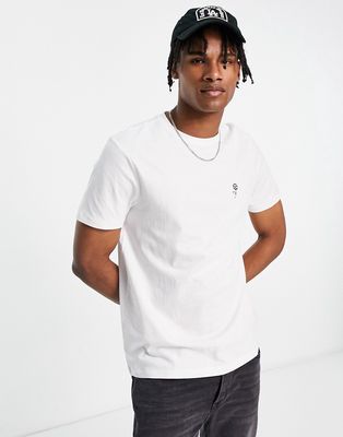 New Look rose embroidered t-shirt in white