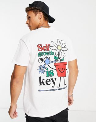 New Look self growth t-shirt in white