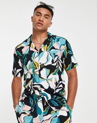 New Look short sleeve shirt with floral print in black - part of a set