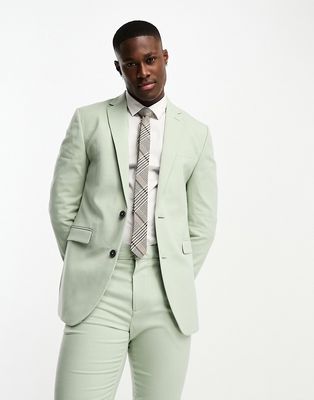 New Look skinny suit jacket in light green